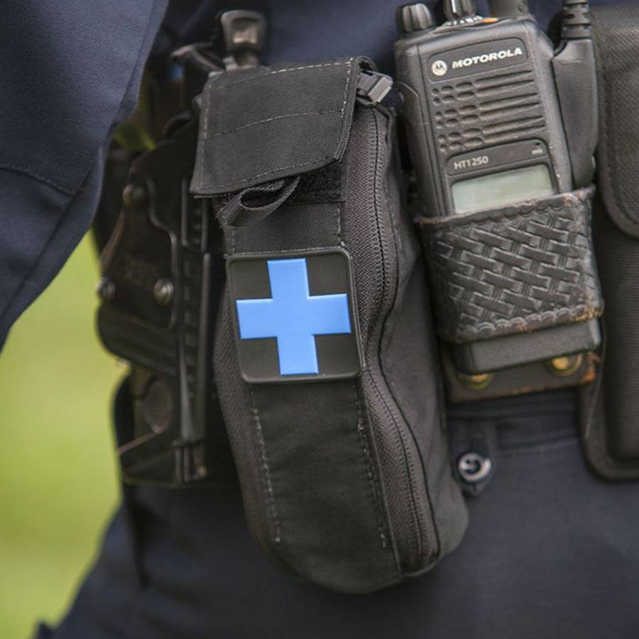 Chinook Officer Response Kit mounted on a duty vest